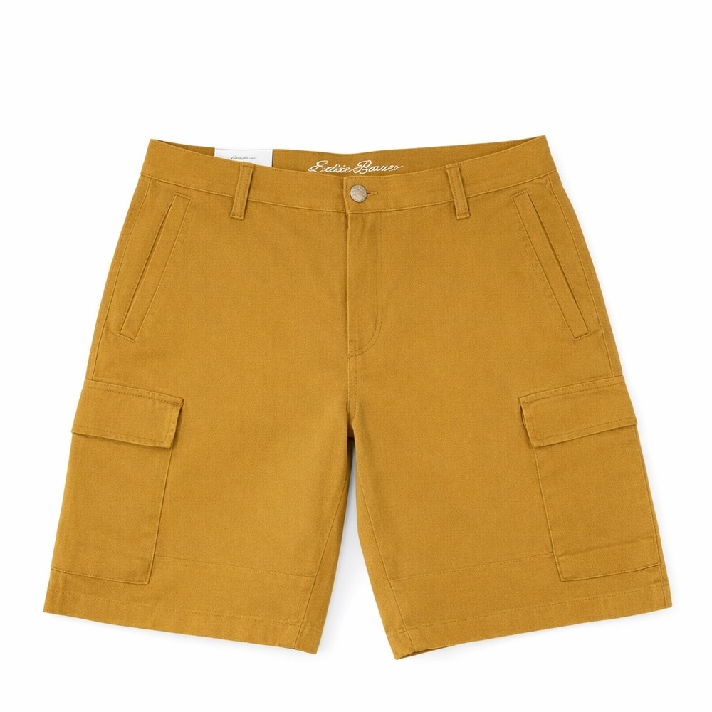 Eddie Bauer Men’s Stretch Twill Cargo Shorts Bronze | Size 32 | NWT 10” Inseam